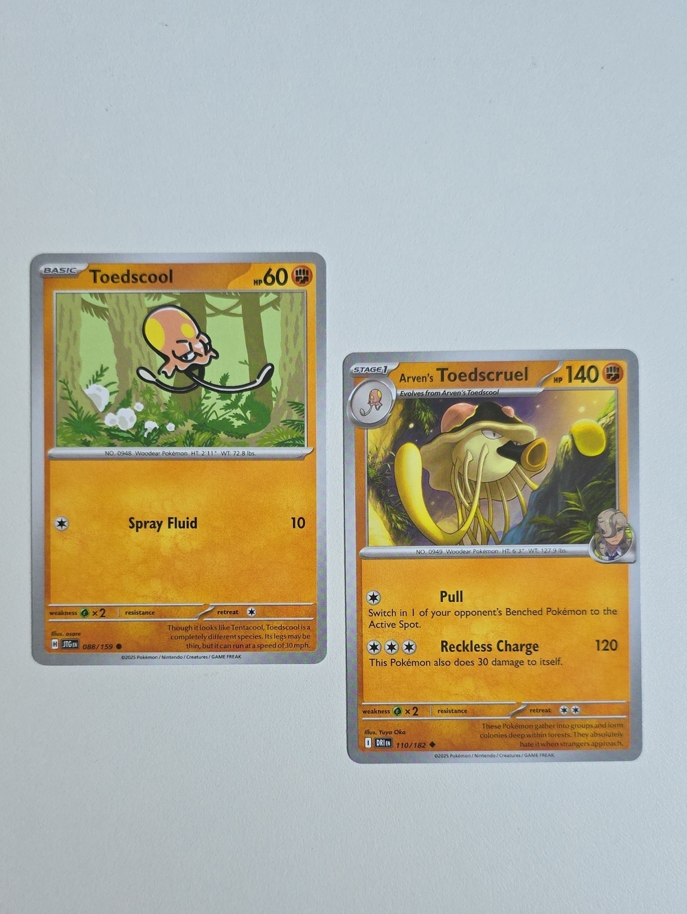 Pokemon Toedscool And Arven's Toedscruel Card